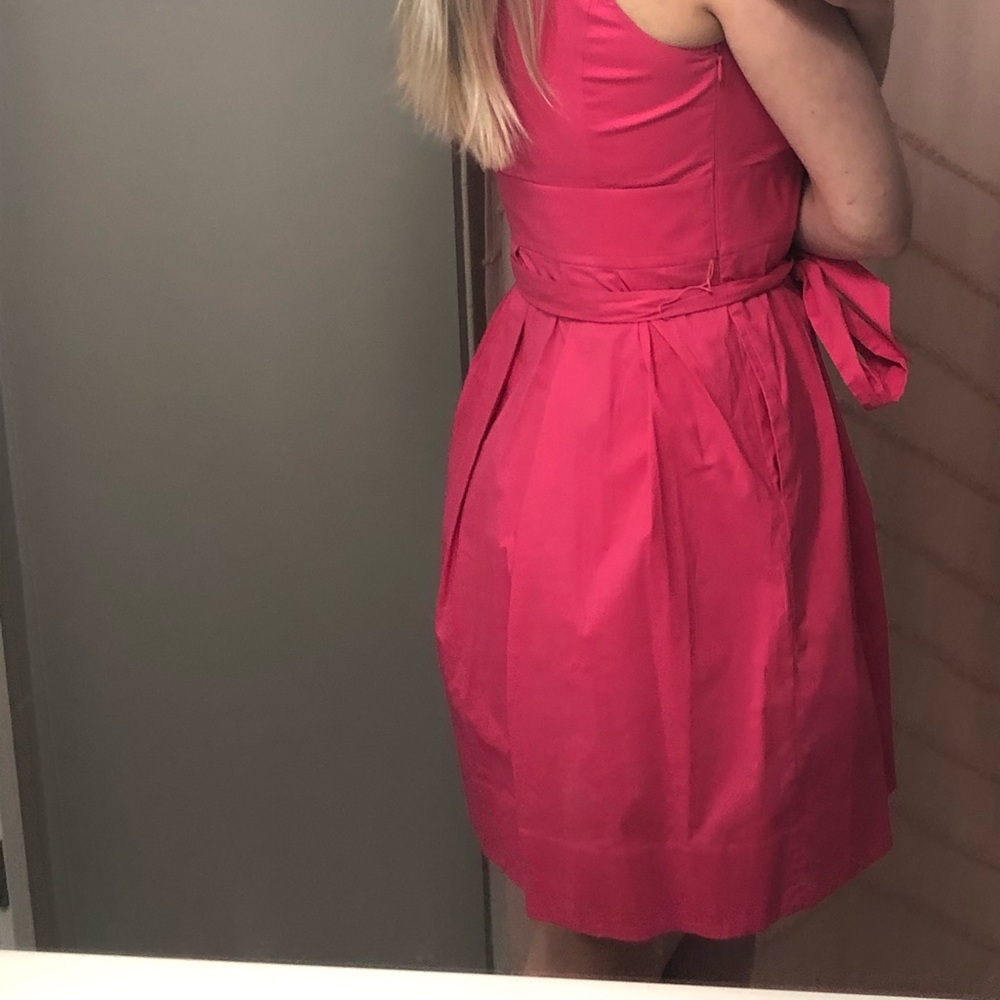 White House Black Market Pink Dress Ruffled Collar - Picture 4 of 12